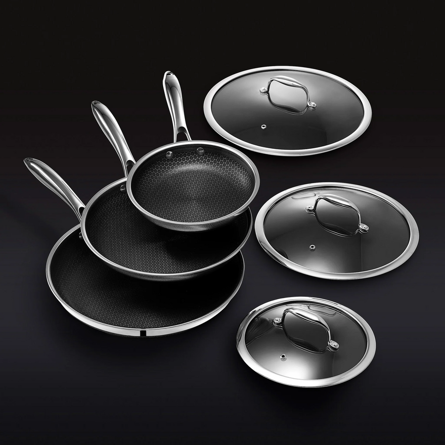 Hybrid Fry Pan Set with Lids, 6pc S3